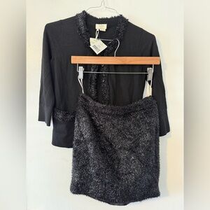 Kate Spade Black Sweater Robbie Skirt Set Size XS/2